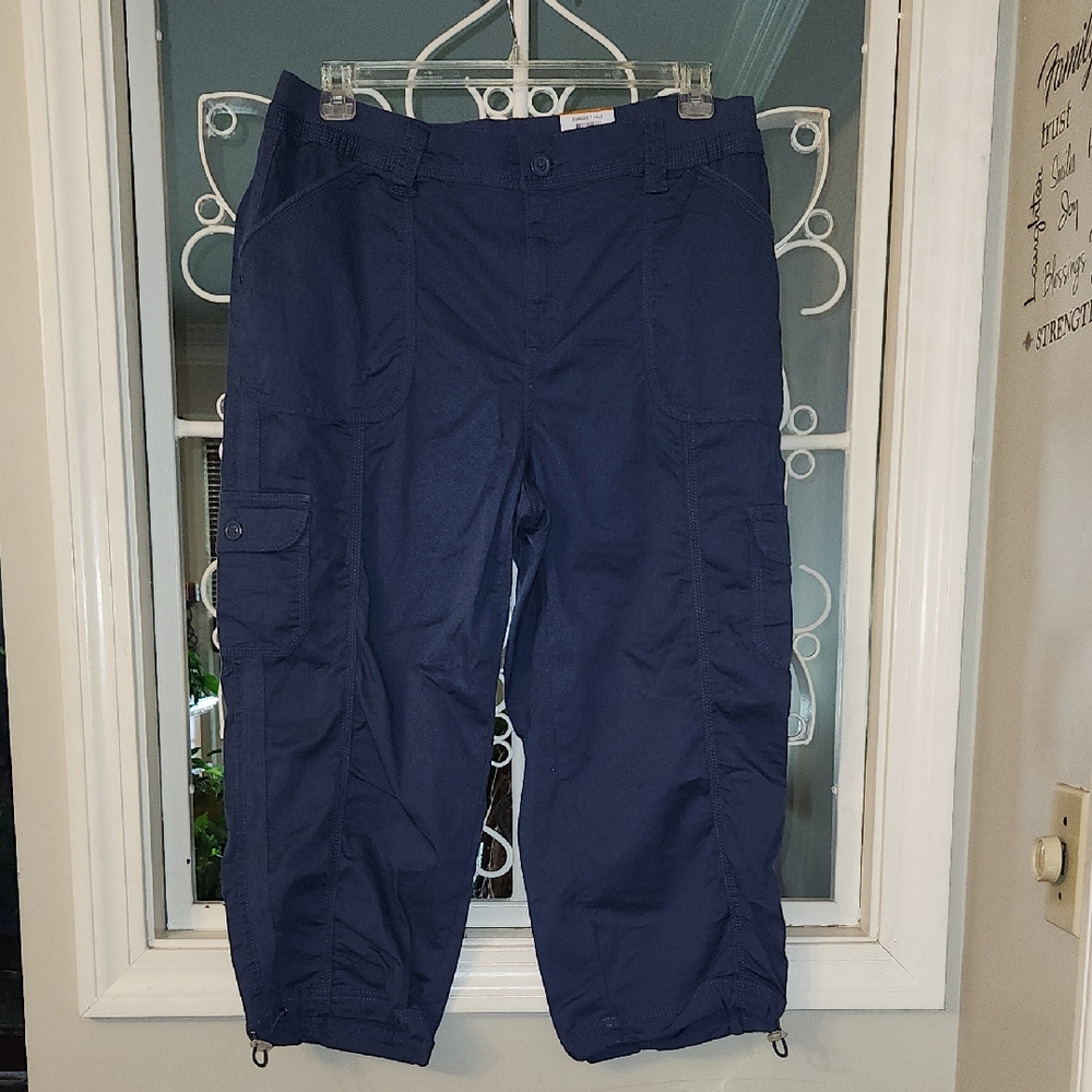 Style & Co Blue Capri Pants Relaxed Fit